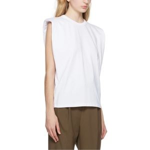 The Frankie Shop white padded shoulder shirt